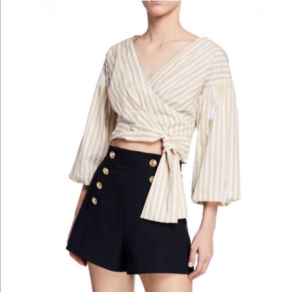 Derek Lam 10 Crosby cropped tie-waist blouse